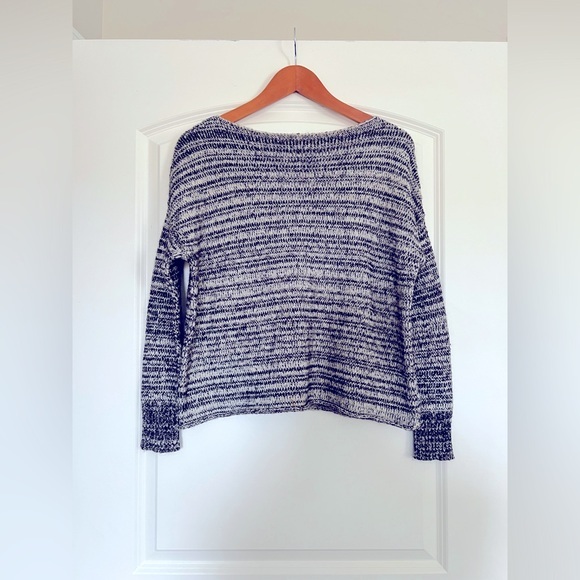 Madewell Threadmix Black and White Boatneck Sweater Wool Blend - Picture 1 of 5